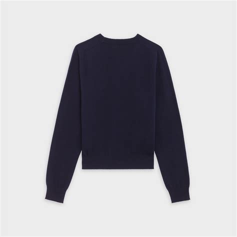 celine navy sweater|More.